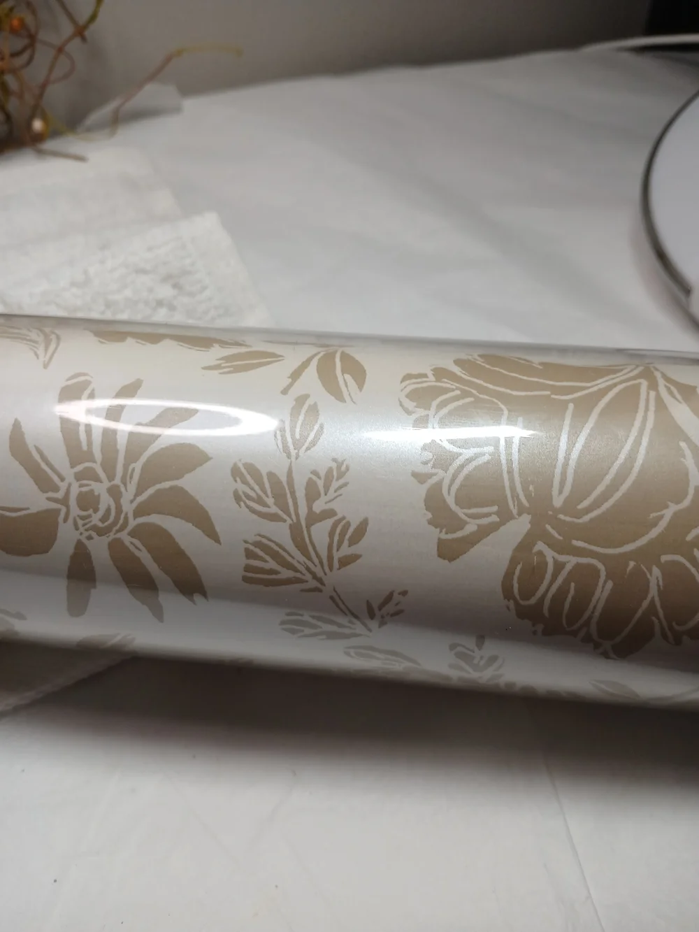 Threshold Studio McGee Floral Damask Wallpaper in Beige and Cream